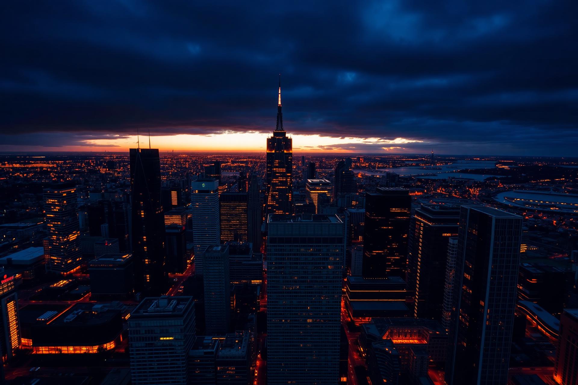 Australian city skyline at dusk